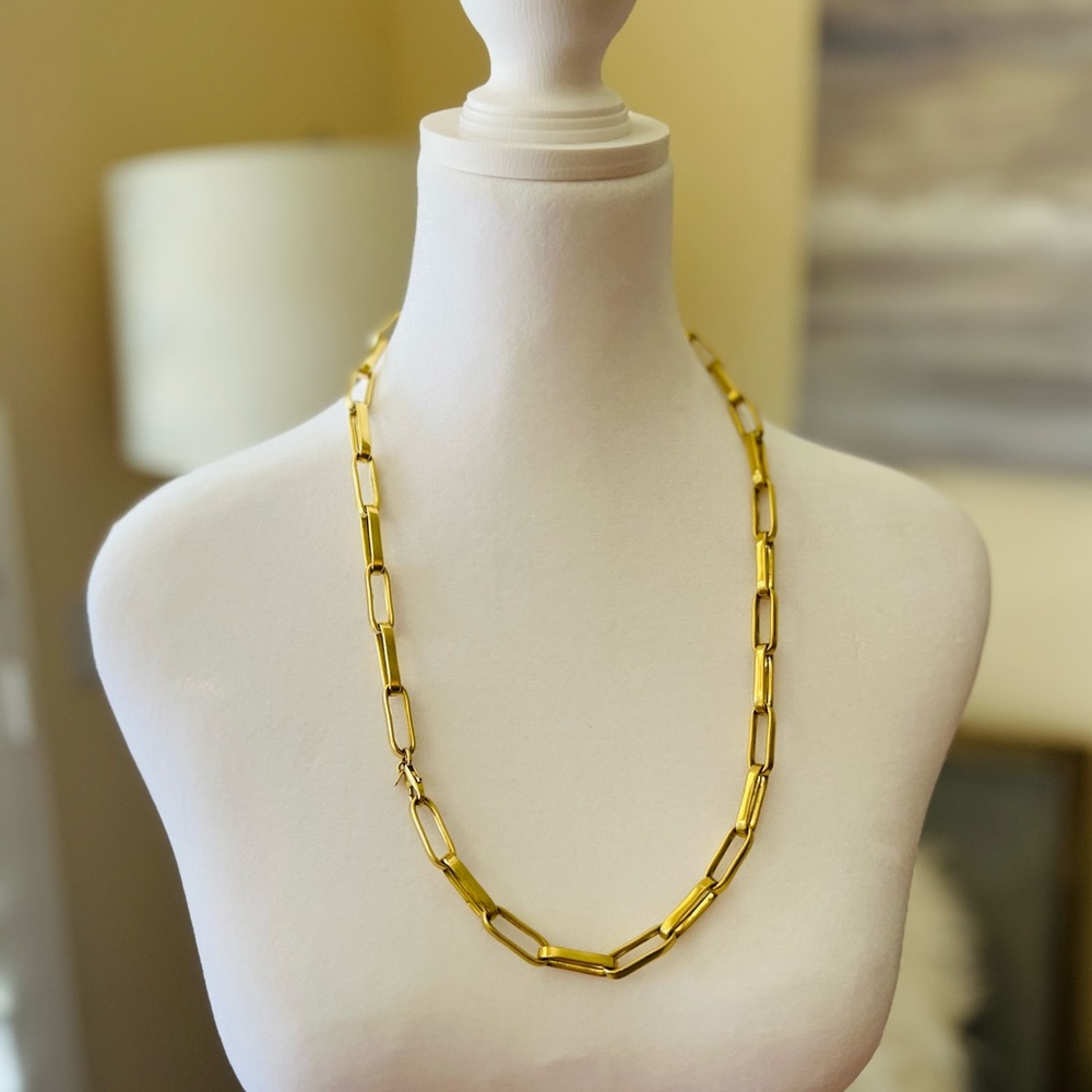 Bellezza Sleek Gold Link Necklace